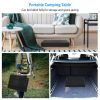 Foldable Camping Table Collapsible Picnic Aluminum Alloy Grill Stand 88LBS Max Load BBQ Table with 2 Side Trays