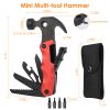 13 In 1 Multi-tool Hammer Outdoor Camping Survival Tools with Pouch Bag Safety Lock Nail Puller Knife Can Opener Saw Screw Depositor Screwdriver