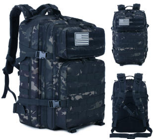 Outdoor Mountaineering Bag Tactical Leisure Bag Army Fan Travel Computer Bag Individual Soldier Package (Option: Black CP)