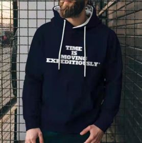 Fashion Solid Color Men's Casual Hoodies Sweatshirts (Option: Navy Blue-S)