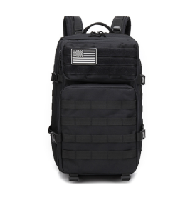 Sports Travel Backpack Army Fan Tactical Camouflage Backpack Sports Outdoor Backpack Travel Bag (Color: Black)