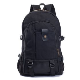 Men's Backpacks Canvas Backpack Student Bags (Color: Black)