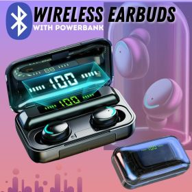 UNIVERSAL Wireless Bluetooth Earbuds For Apple IPhone Samsung Android Earphone (Color: Black)