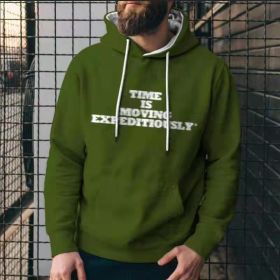 Fashion Solid Color Men's Casual Hoodies Sweatshirts (Option: Navy green-L)