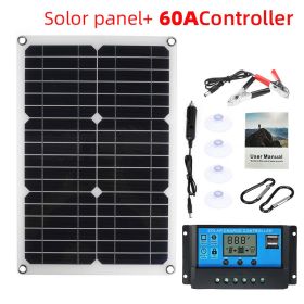 25W-180W 18V/12V Portable Solar Panel Waterproof USB Port Solar Power 5V Solar Battery Charger Outdoor Camping Phone Power Bank (Ships From: China)