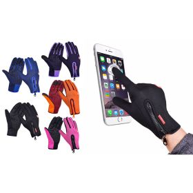 Women's Cold Winter Ski Camping Screen Touch Warm Gloves For Outdoor (Color: Black)