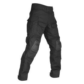 VOTAGOO G3 Combat Pants with Knee Pads Tactical Military Trousers Hunting Multicam Pants for Men Rip-Stop Airsoft Gear (Color: Black)