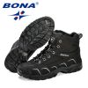 BONA New Trendy Design Men Hiking Shoes Anti-Skid Mountain Climbing Boot Outdoor Athletic Breathable Men Leather Trekking Shoes