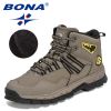 BONA 2022 New Designers Action Leather Plush Hiking Boots High Top Walking Shoes Men Work Mountain Sport Ankle Boots Mansculino